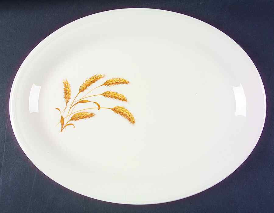 Golden Wheat 15" Oval Serving Platter by Edwin Knowles-1