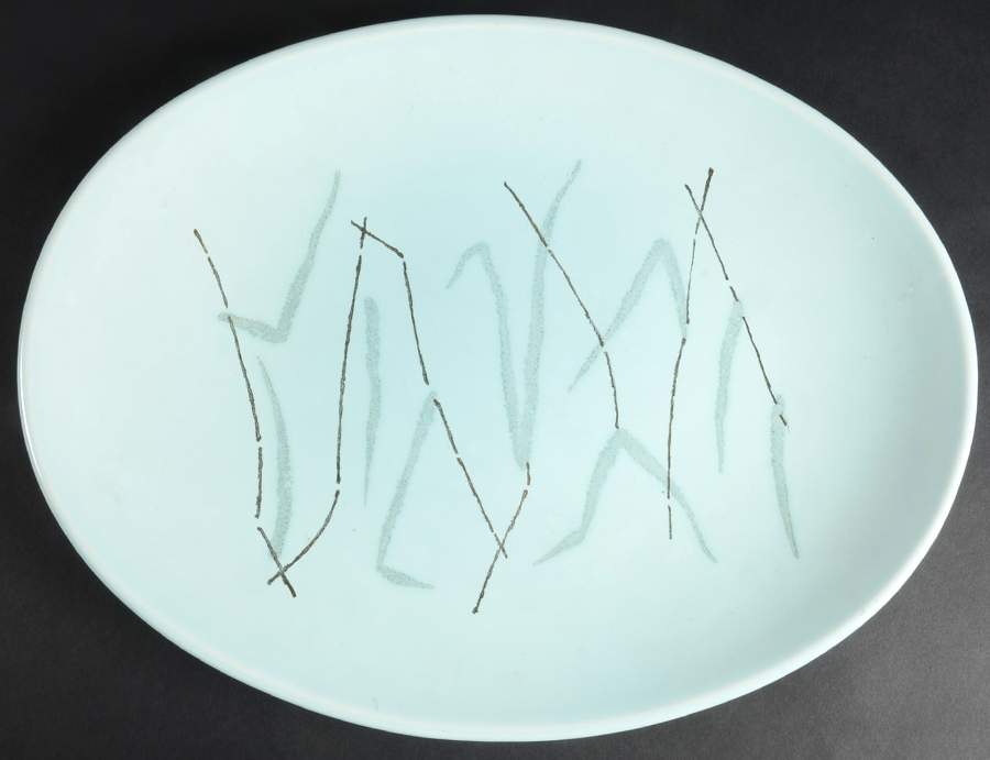 Grass 16" Oval Serving Platter by Edwin Knowles-1