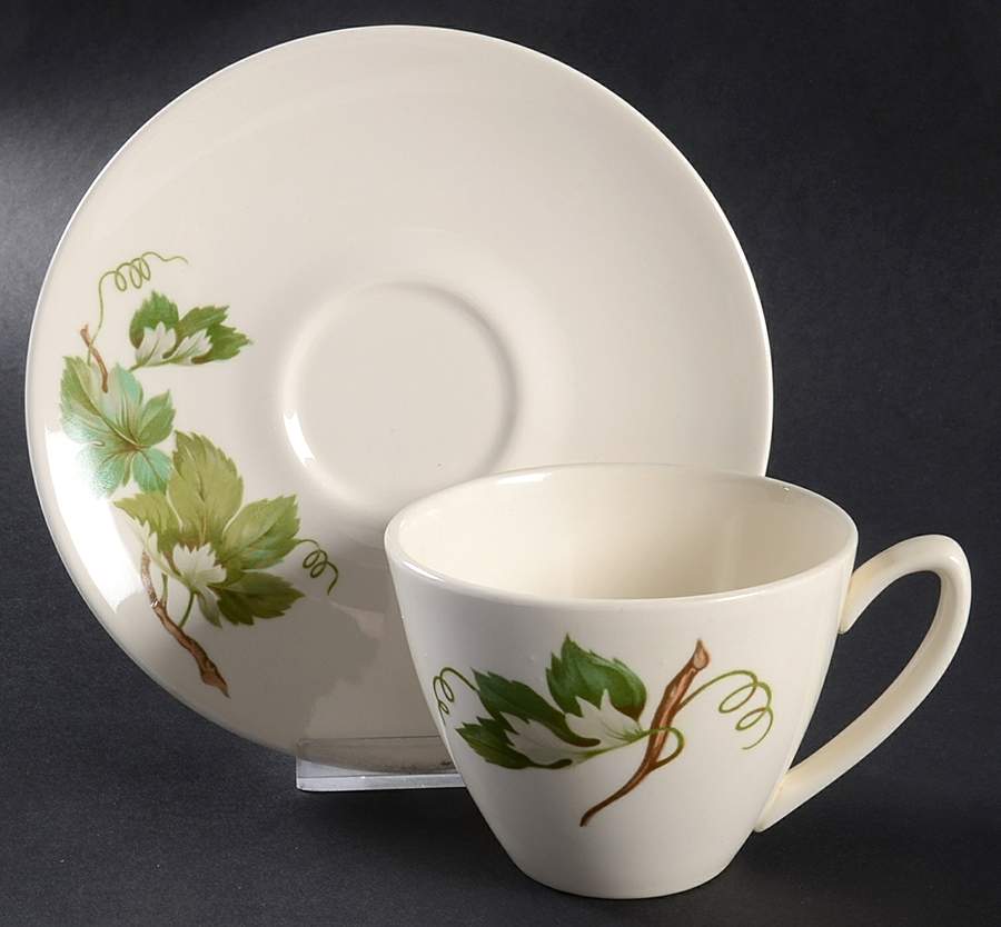 Grapevine Flat Cup & Saucer Set by Edwin Knowles-1