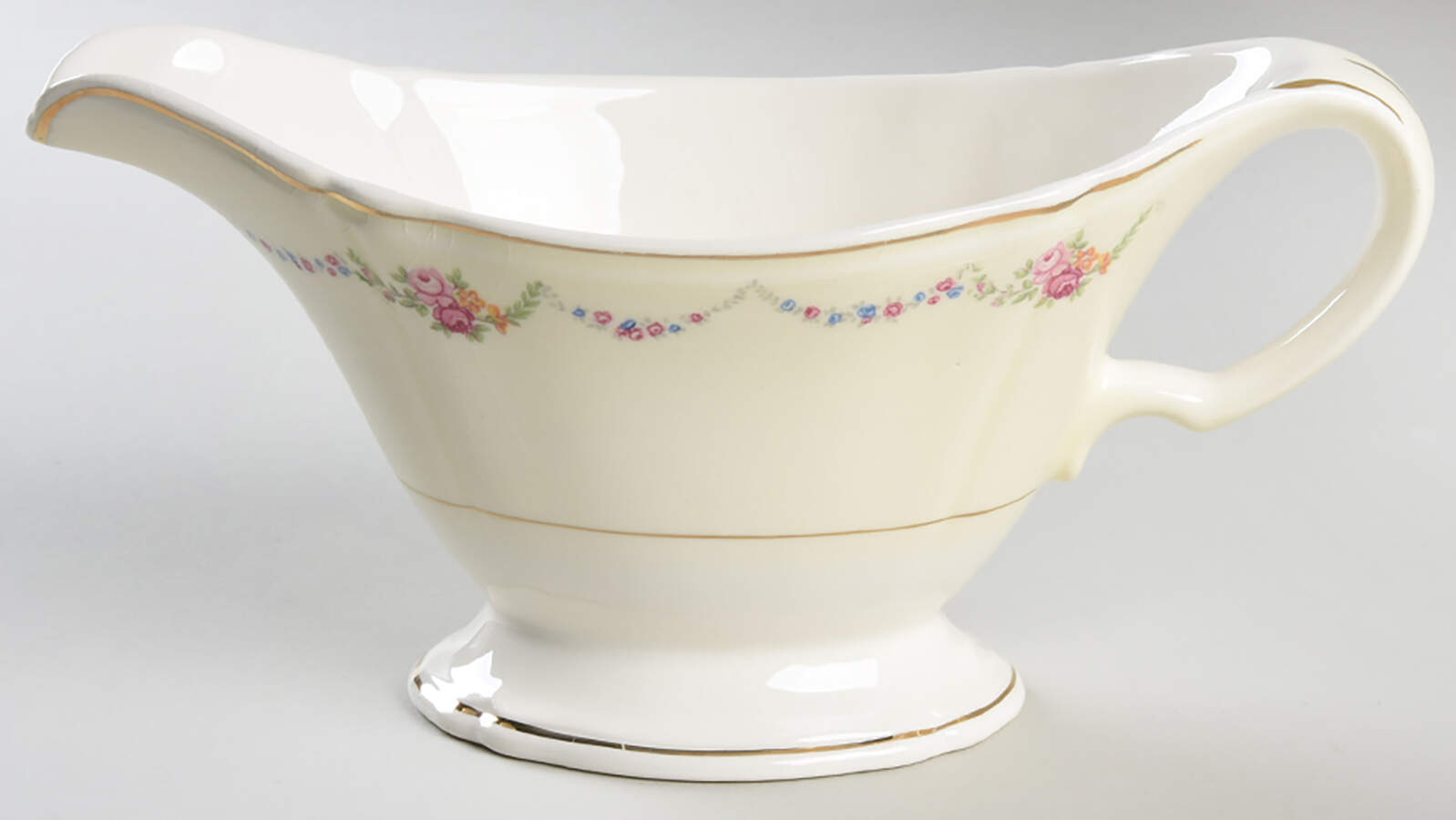 James Floral Festoon Gravy Boat by Edwin Knowles-1