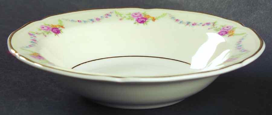 James Floral Festoon Rim Fruit/Dessert (Sauce) Bowl by Edwin Knowles-1
