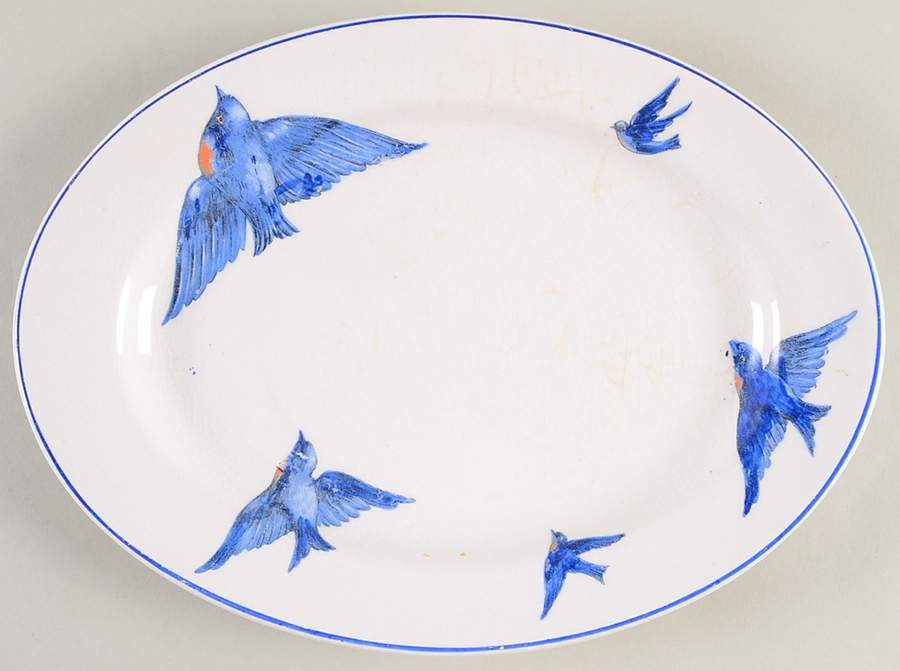 Blue Bird 11" Oval Serving Platter by Knowles, Taylor & Knowles-1
