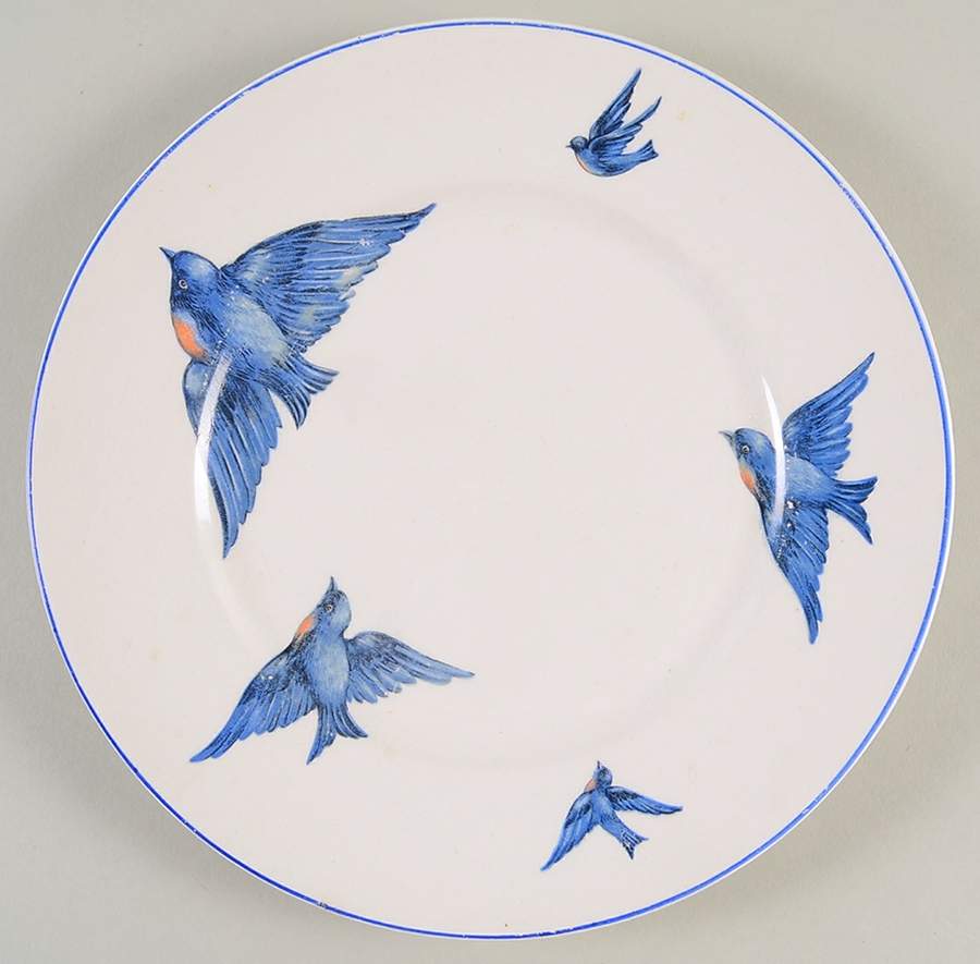 Blue Bird Luncheon Plate by Knowles, Taylor & Knowles-1