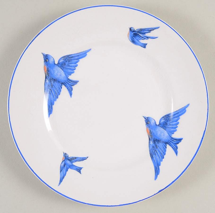 Blue Bird Dessert/Pie Plate by Knowles, Taylor & Knowles-1