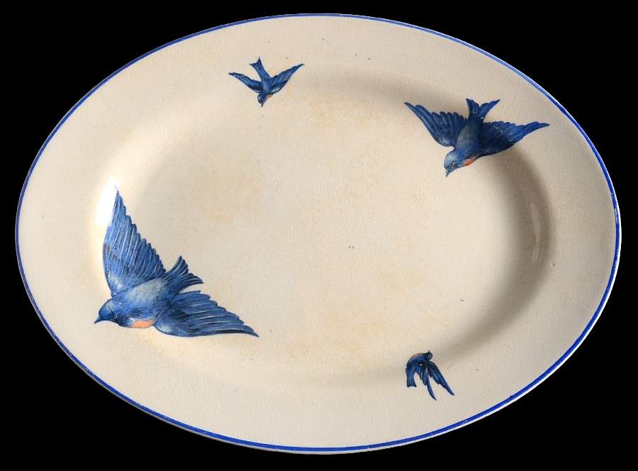 Blue Bird 11" Oval Serving Platter by Knowles, Taylor & Knowles-1