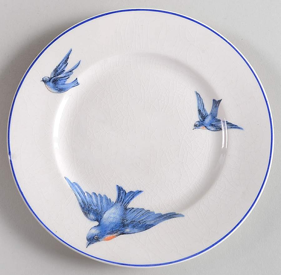 Blue Bird Bread & Butter Plate by Knowles, Taylor & Knowles-1