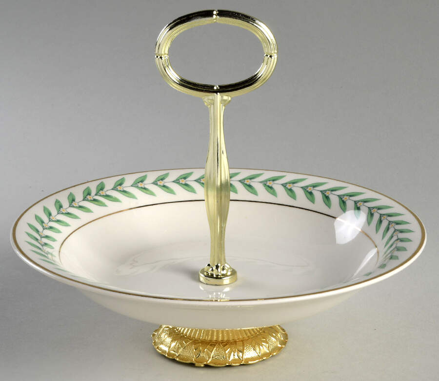 KNO103 6"-7" Handled Footed Nut Dish HC by Edwin Knowles-1