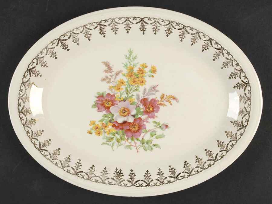 KNO104 11" Oval Serving Platter by Edwin Knowles-1