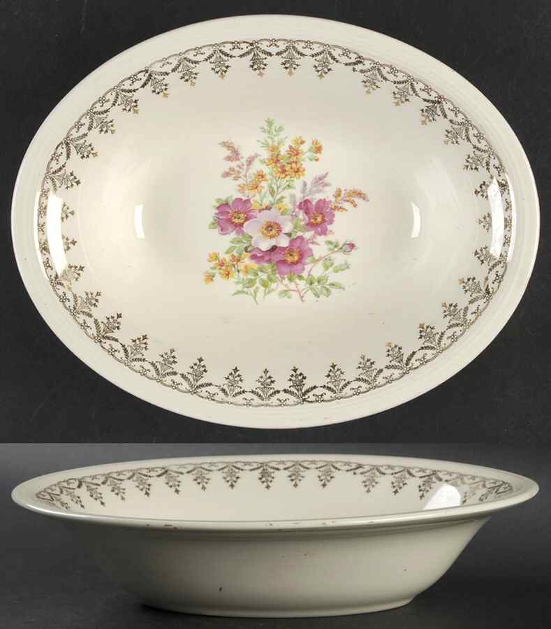 KNO104 9" Oval Vegetable Bowl by Edwin Knowles-1