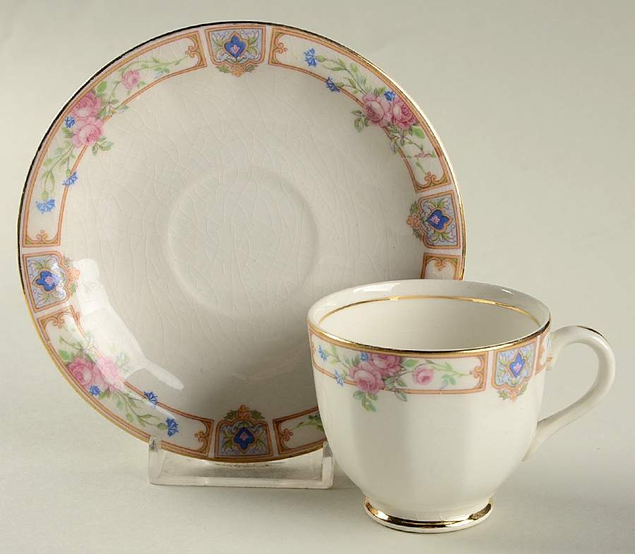 Plaza Footed Demitasse Cup & Saucer Set by Edwin Knowles-1