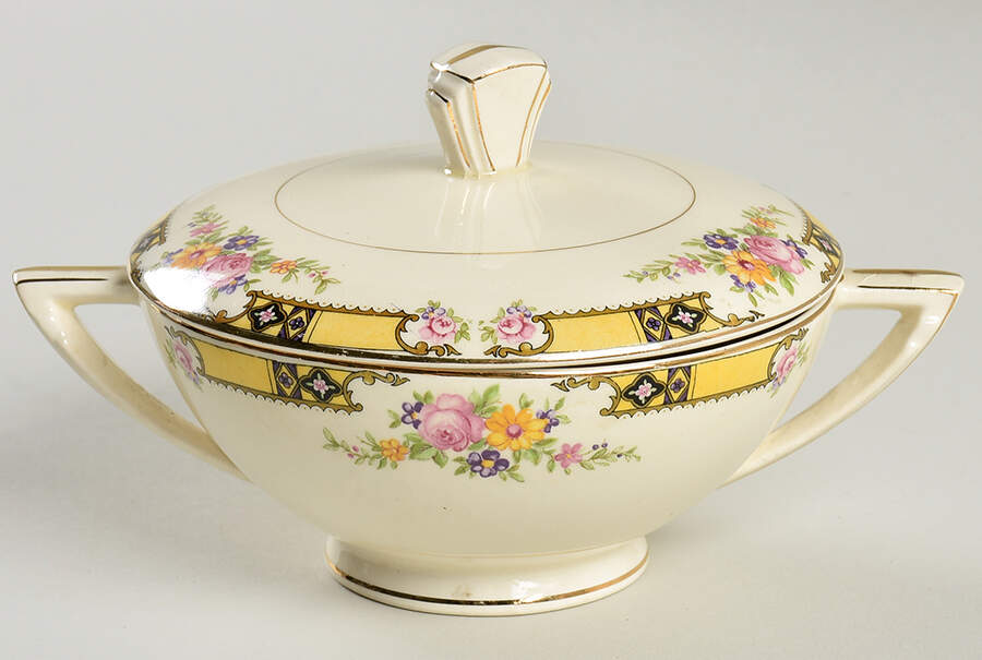 402E1 Sugar Bowl & Lid by Edwin Knowles-1