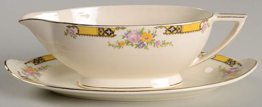 402E1 Gravy Boat & Underplate by Edwin Knowles-1