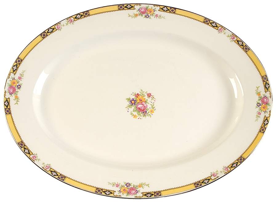 402E1 15" Oval Serving Platter by Edwin Knowles-1