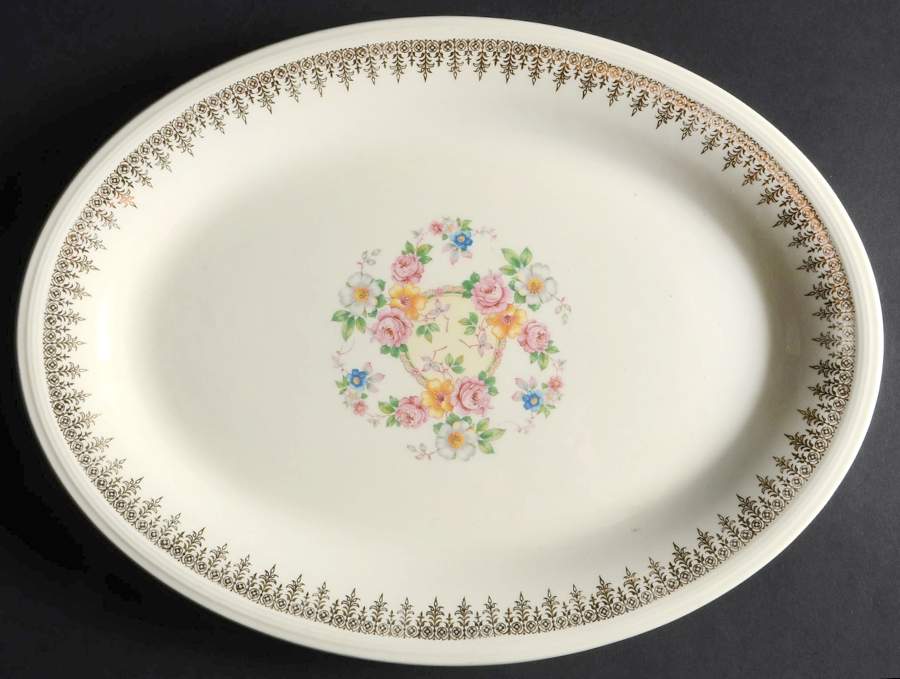 Royal Knowlton 13" Oval Serving Platter by Edwin Knowles-1