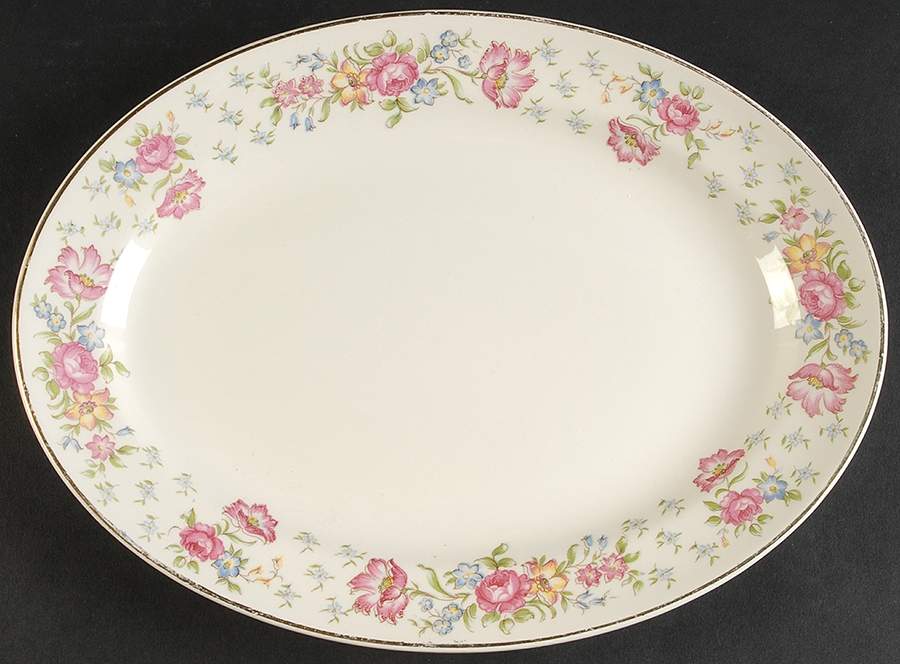 1981-E1 11" Oval Serving Platter by Edwin Knowles-1