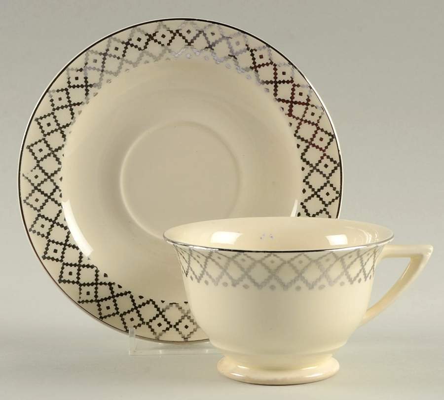 KNO155 Footed Cup & Saucer Set by Edwin Knowles-1
