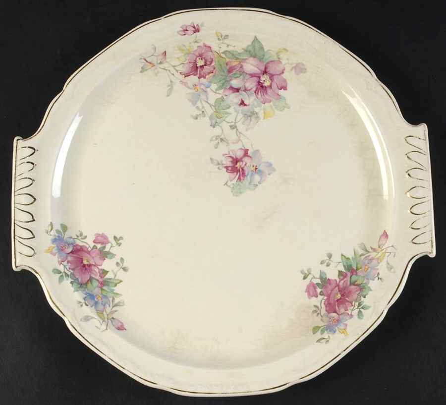 KNO189 Handled Cake Plate by Edwin Knowles-1