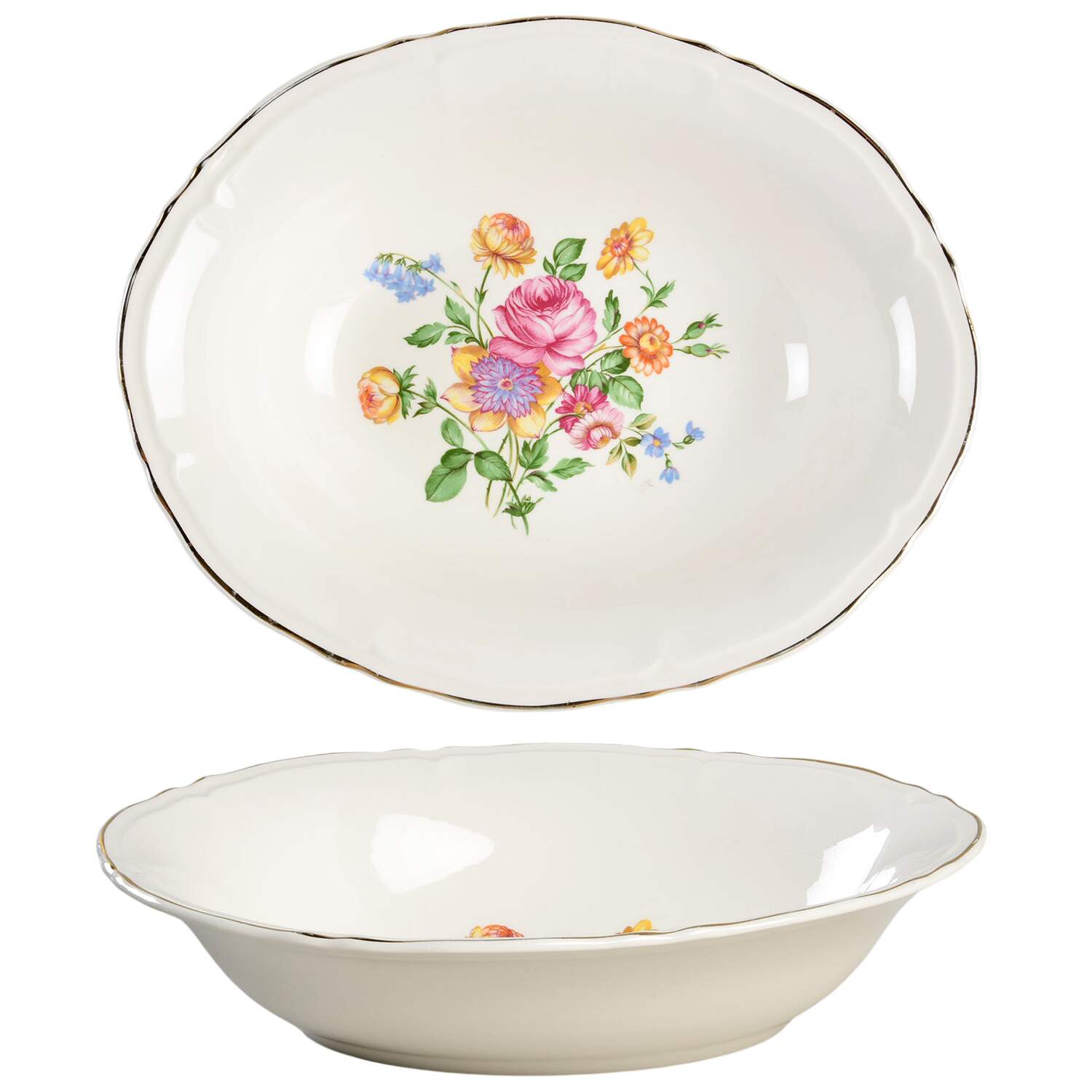 KNO191 9" Oval Vegetable Bowl by Edwin Knowles-1
