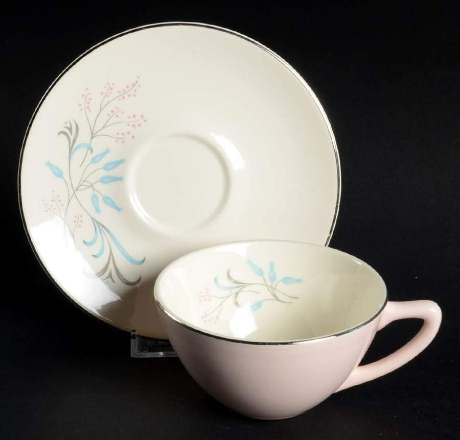 KNO195 Flat Cup & Saucer Set by Edwin Knowles-1