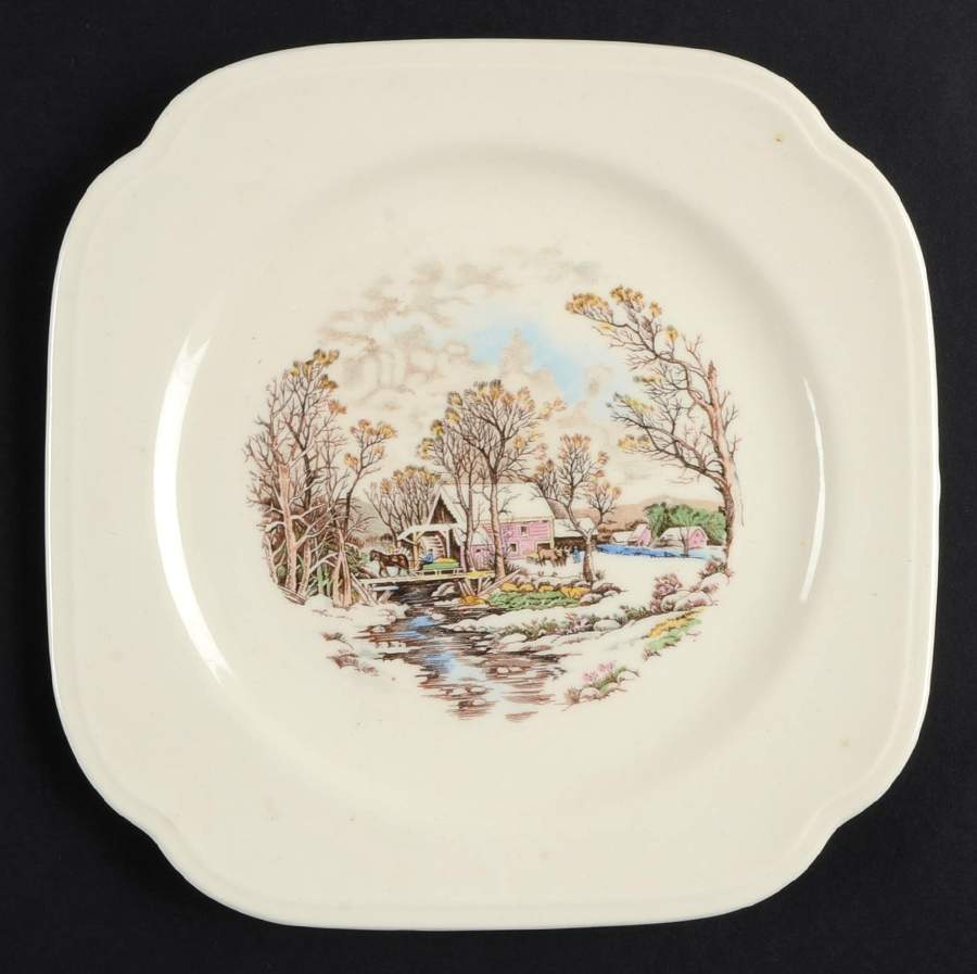 KNO196 Square Salad Plate by Edwin Knowles-1