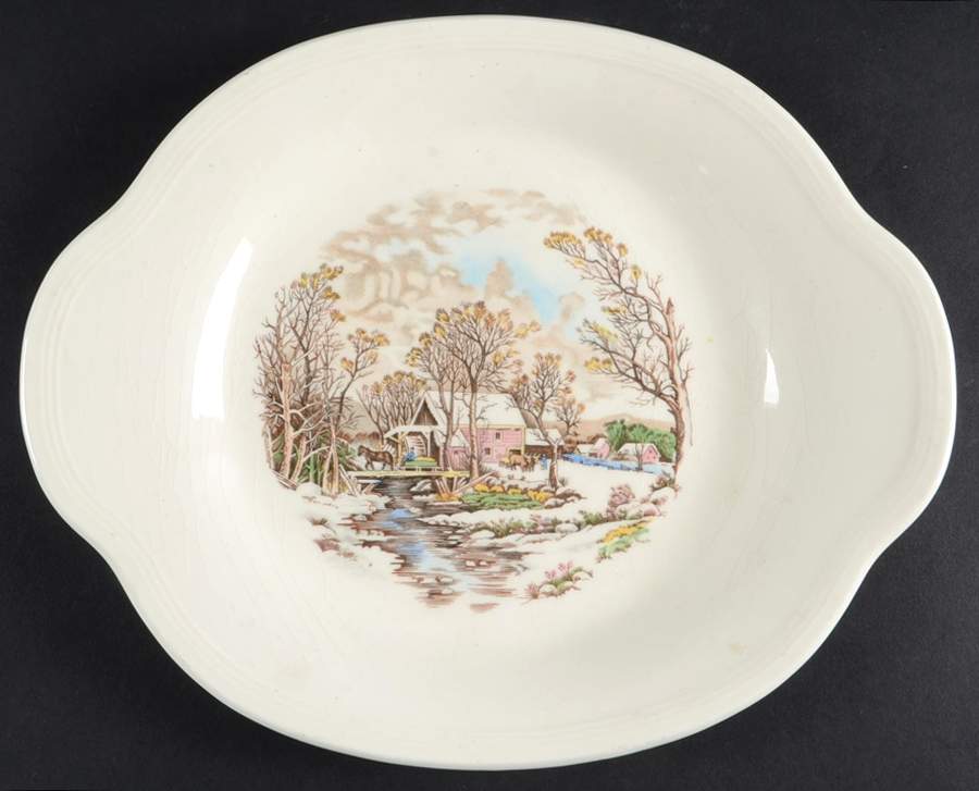 KNO196 Handled Cake Plate by Edwin Knowles-1