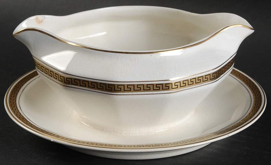 KNO212 Gravy Boat with Attached Underplate by Edwin Knowles-1