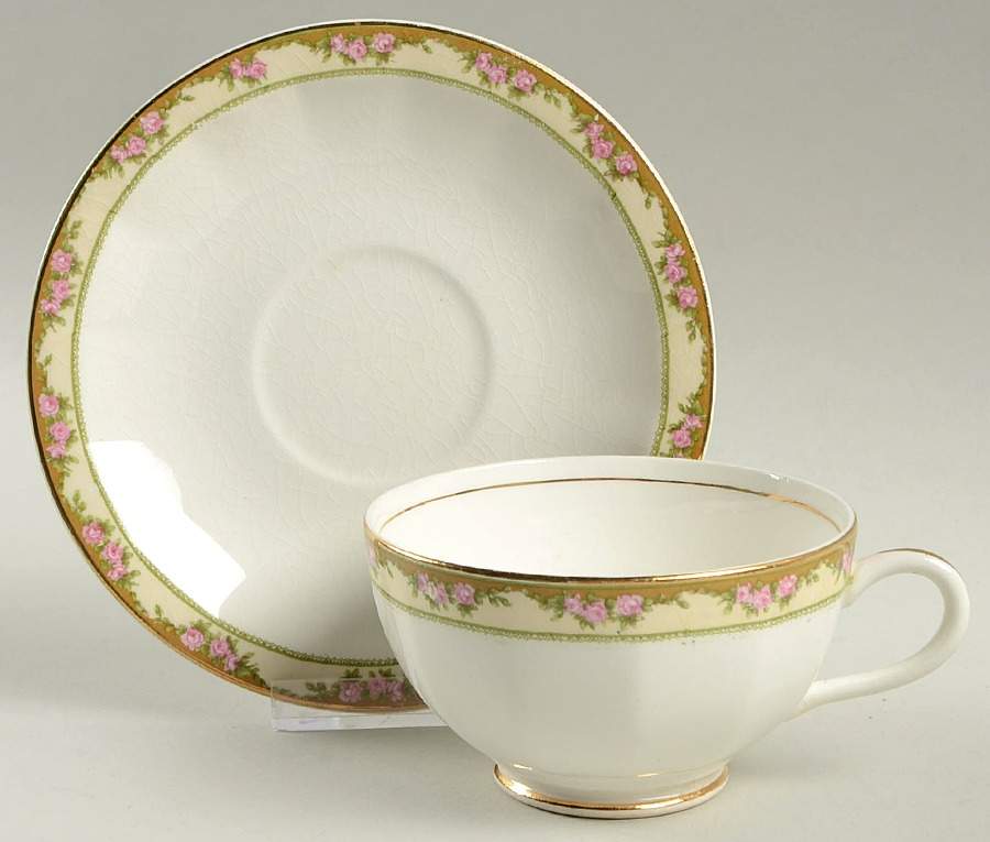261 Footed Cup & Saucer Set by Edwin Knowles-1