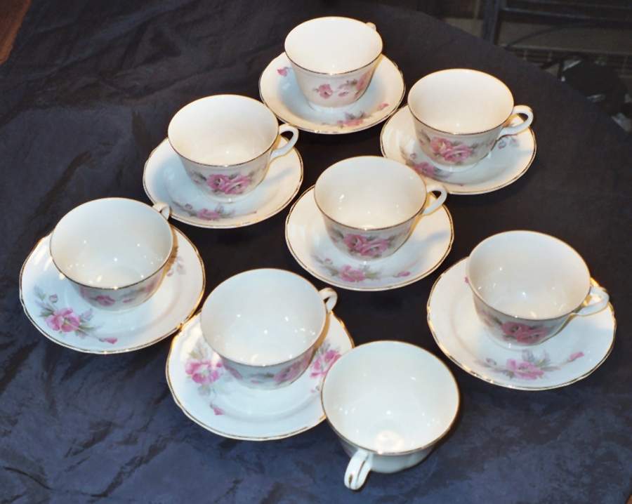 1657-E1 Footed Cup & Saucer Set by Edwin Knowles-1
