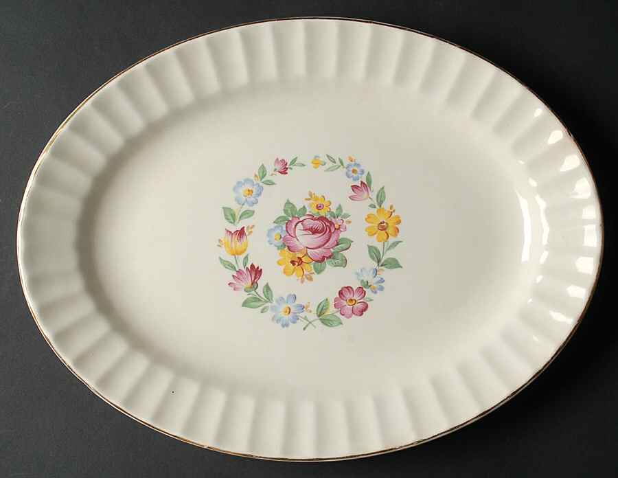 KNO40 13" Oval Serving Platter by Edwin Knowles-1