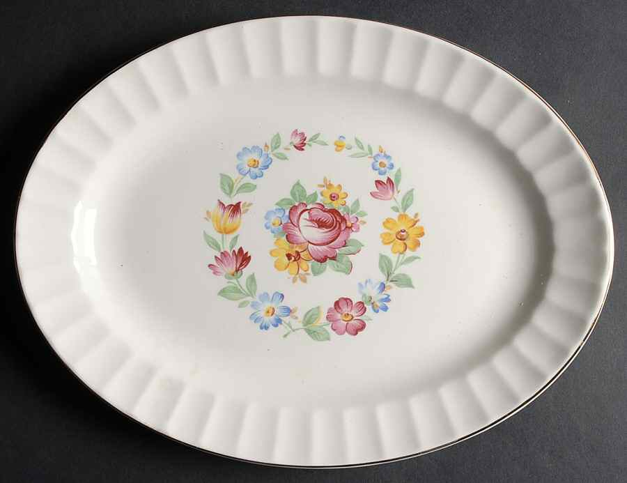 KNO40 11" Oval Serving Platter by Edwin Knowles-1