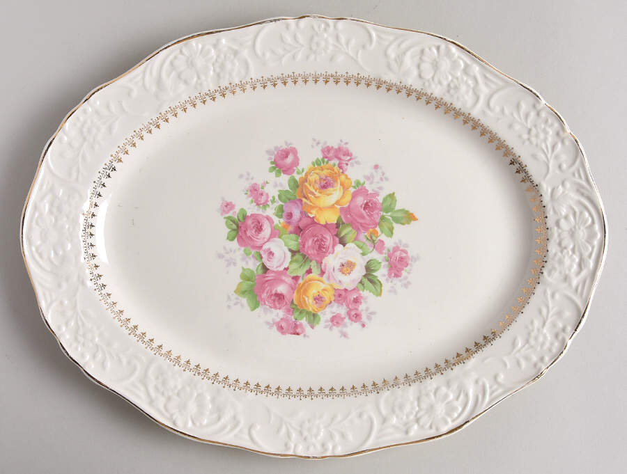 KNO54 13" Oval Serving Platter by Edwin Knowles-1