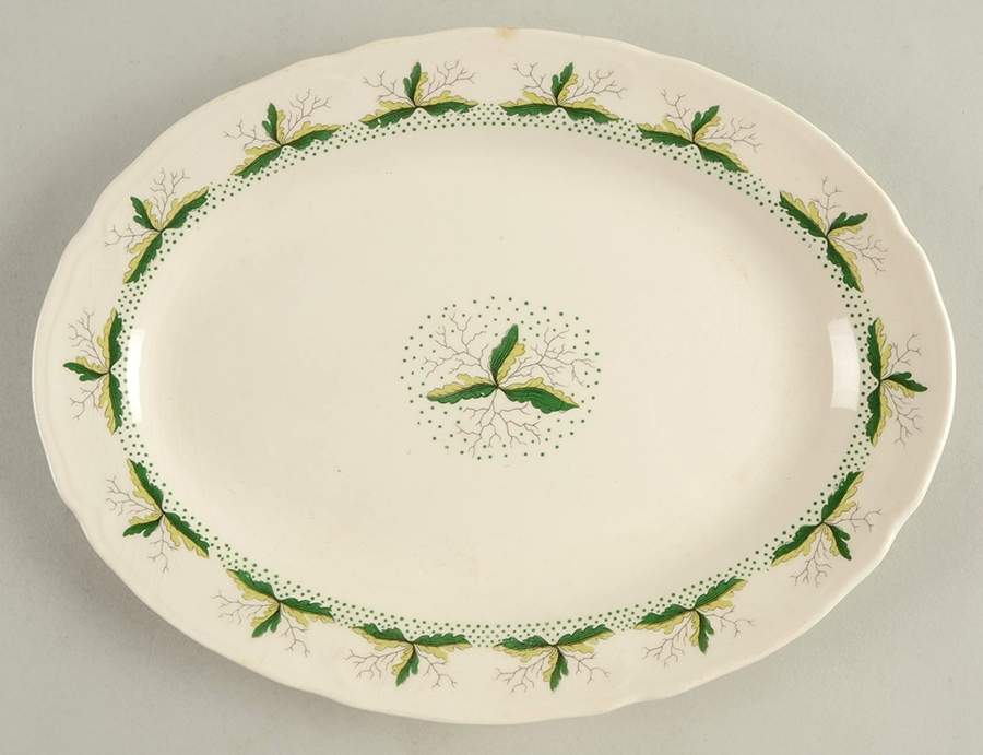Leaf Dance 11" Oval Serving Platter by Edwin Knowles-1