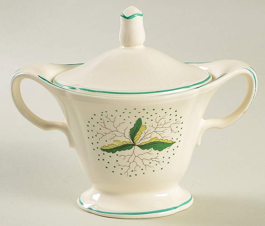 Leaf Dance Sugar Bowl & Lid by Edwin Knowles-1