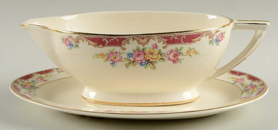 Lido Gravy Boat & Underplate/Relish by Edwin Knowles-1