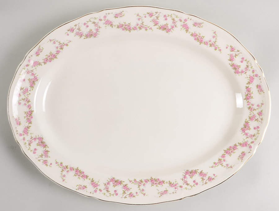 Lorraine 15" Oval Serving Platter by Edwin Knowles-1