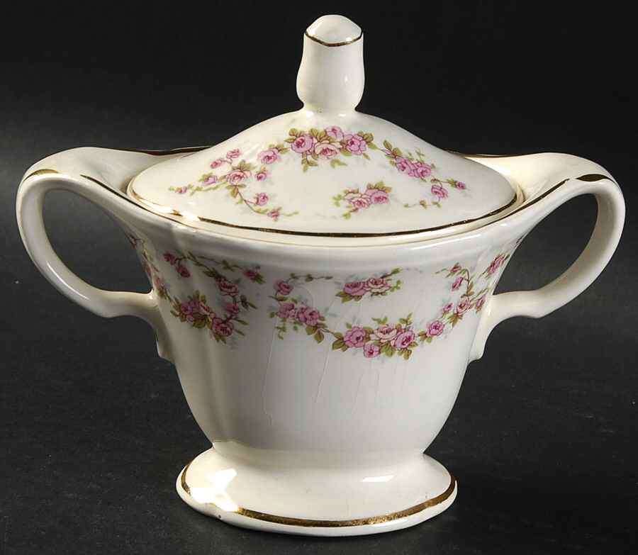 Lorraine Sugar Bowl & Lid by Edwin Knowles-1
