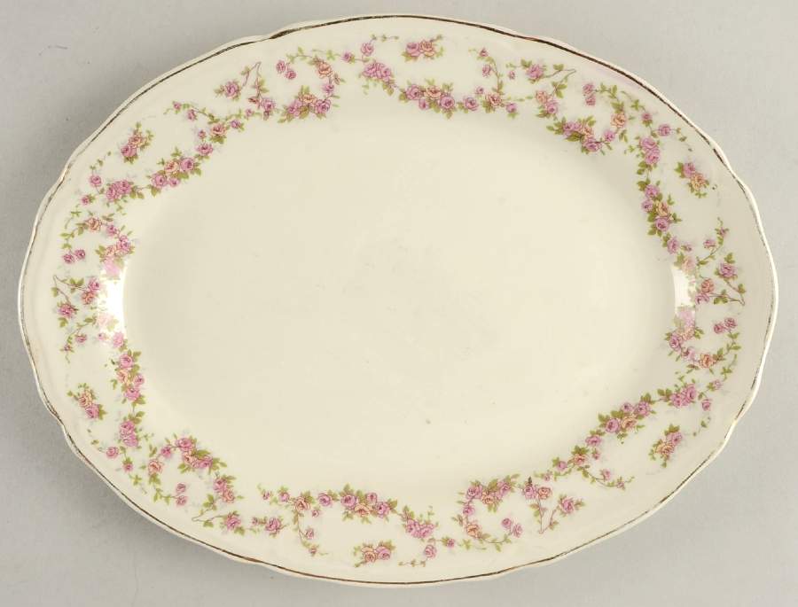 Lorraine 11" Oval Serving Platter by Edwin Knowles-1
