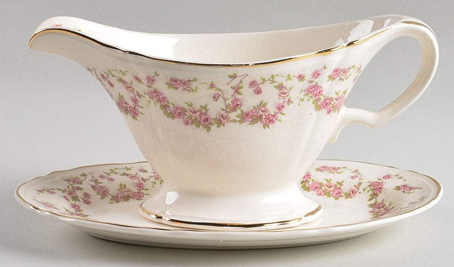 Lorraine Gravy Boat & Underplate/Relish by Edwin Knowles-1