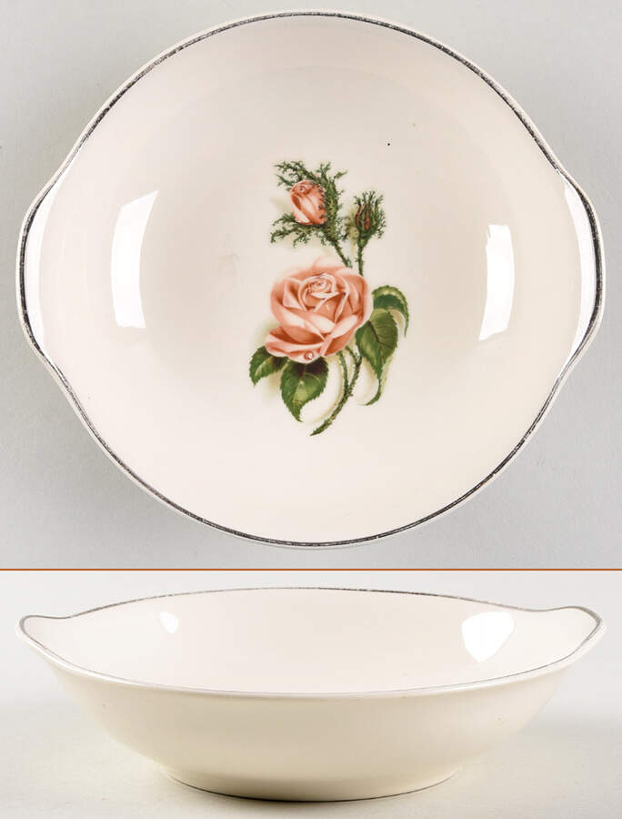 Moss Rose Lugged Soup Bowl by Edwin Knowles-1