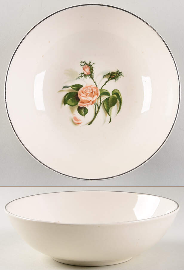 Moss Rose 7" Round Vegetable Bowl by Edwin Knowles-1
