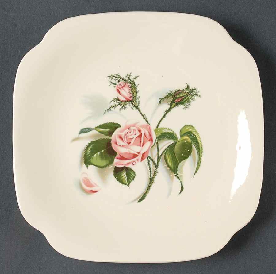 Moss Rose Square Salad Plate by Edwin Knowles-1