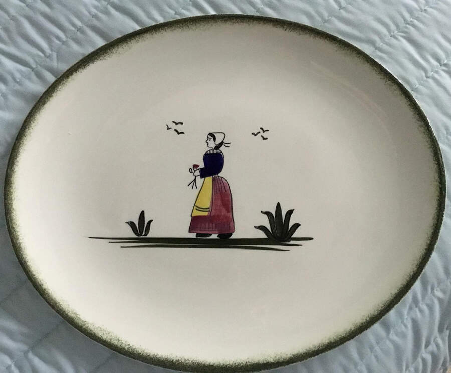 Normandy 14" Oval Serving Platter by Edwin Knowles-1