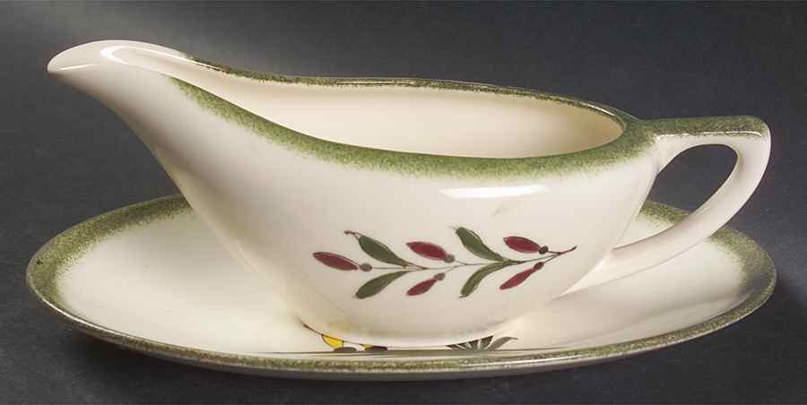 Normandy Gravy Boat & Underplate by Edwin Knowles-1