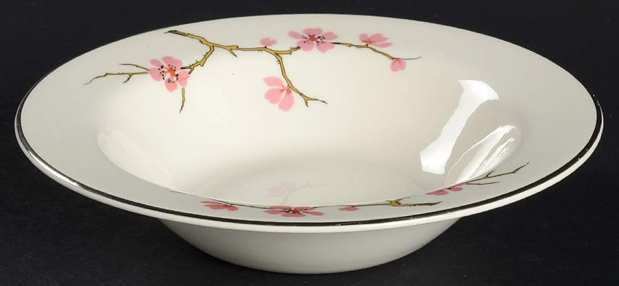 Peach Blossom Rim Fruit/Dessert (Sauce) Bowl by Edwin Knowles-1