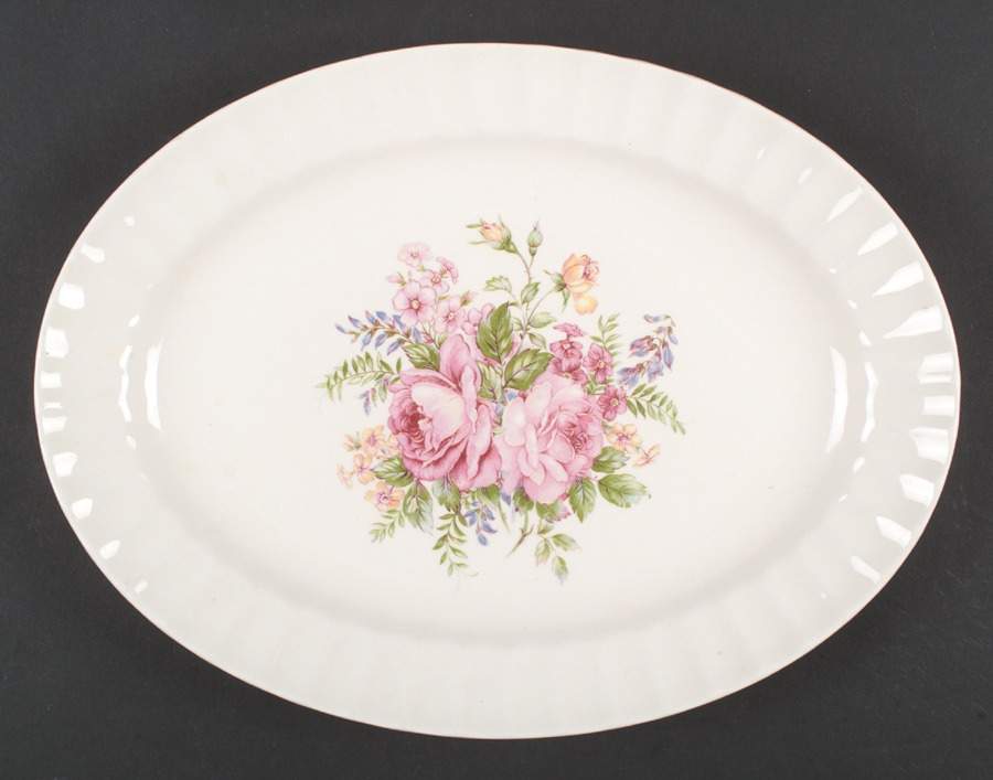 Picardy 13" Oval Serving Platter by Edwin Knowles-1