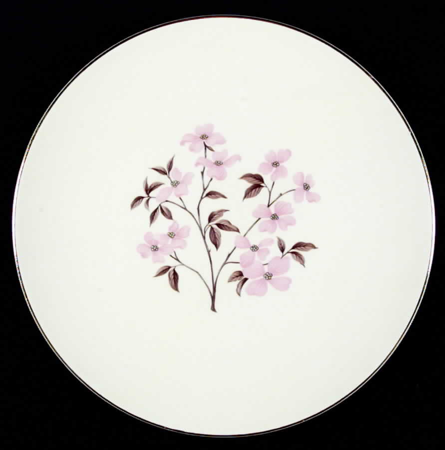 Pink Dogwood (Gold Trim) Dinner Plate by Edwin Knowles-1