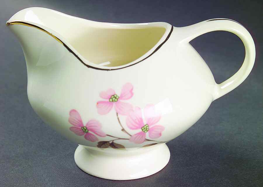 Pink Dogwood (Gold Trim) Creamer by Edwin Knowles-1