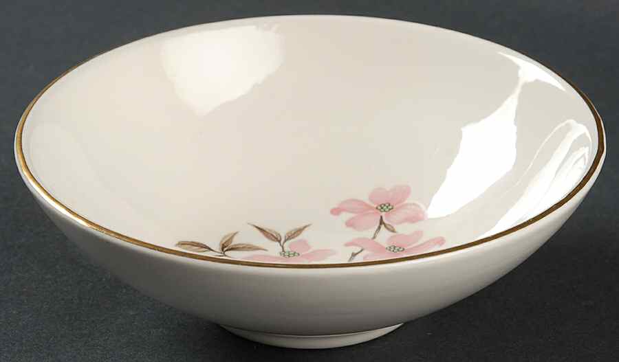 Pink Dogwood (Gold Trim) Coupe Cereal Bowl by Edwin Knowles-1