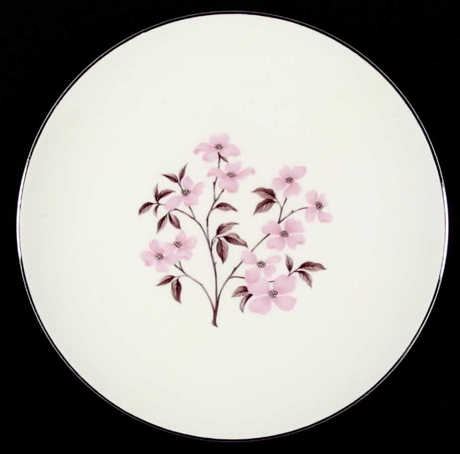Pink Dogwood (Platinum Trim) Dinner Plate by Edwin Knowles-1