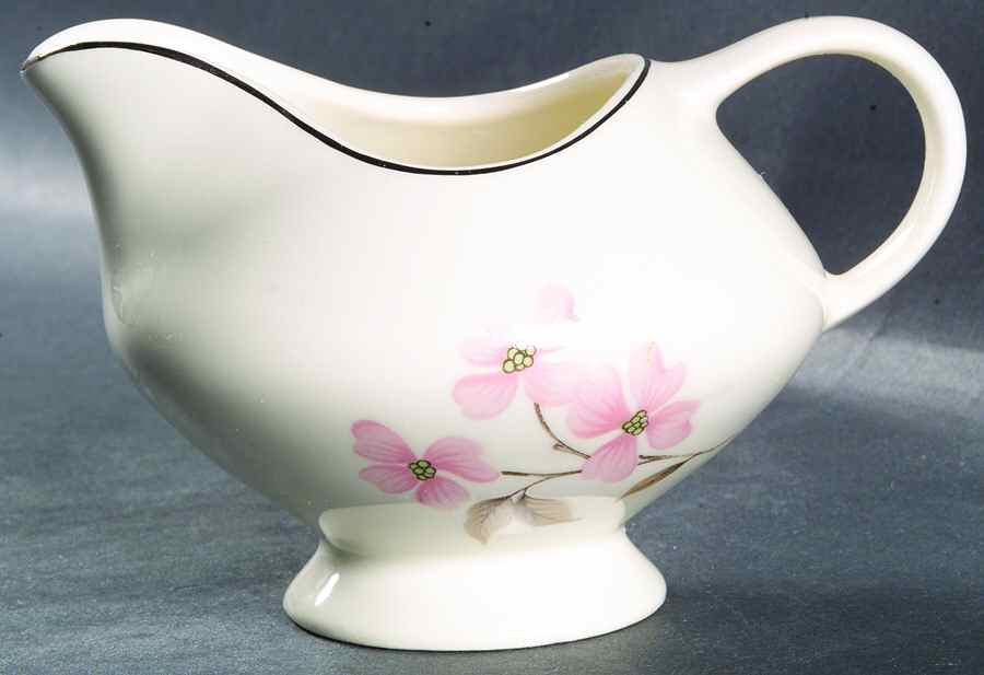 Pink Dogwood (Platinum Trim) Creamer by Edwin Knowles-1